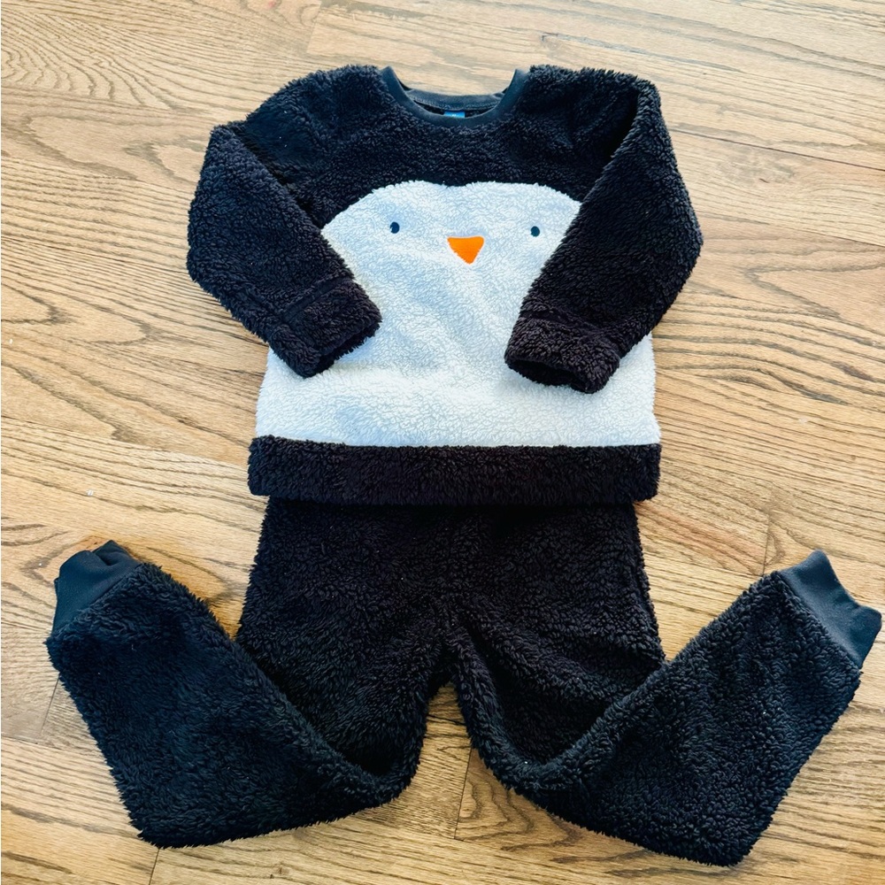 Old Navy unisex penguin fleece two-piece set, 5T